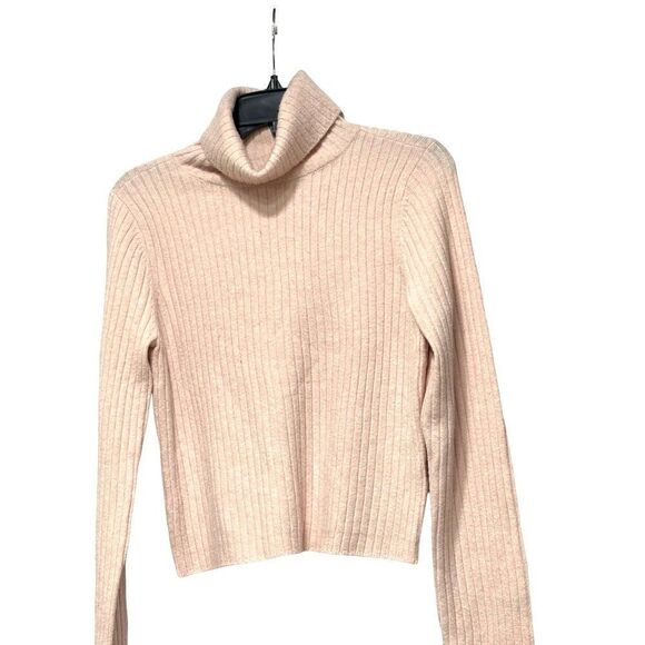 BP. Rib Crop Turtleneck Sweater in Pink Crystal, Sz. L - Picture 9 of 14